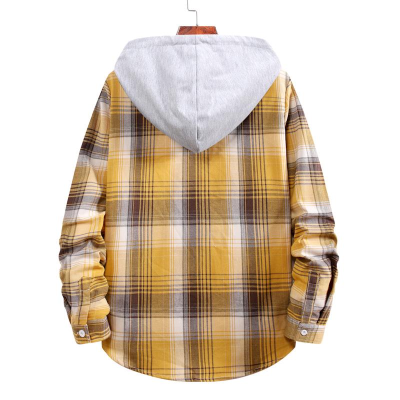 Men's Plaid Flannel Shirt with Hood and Button Front, Casual Long Sleeve Jacket for Teens and Boys, Lightweight and Comfortable, Perfect for Fall and Winter, Stylish Streetwear for Everyday Use Men's Plaid Flannel Shirt with Hood and Button Front, Casual Long Sleeve Jacket for Teens and Boys, Lightweight and Comfortable, Perfect for Fall and Winter, Stylish Streetwear for Everyday Use