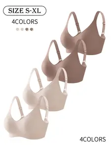 3/4/5-Pack jelly wireless high-quality workout yoga bra with shaping, slimming effect, adjustable straps, and sports vest—ideal for daily wear, casual outings, parties, or yoga. Comfortable, breathable, soft-to-the-skin, seamless, and premium quality.