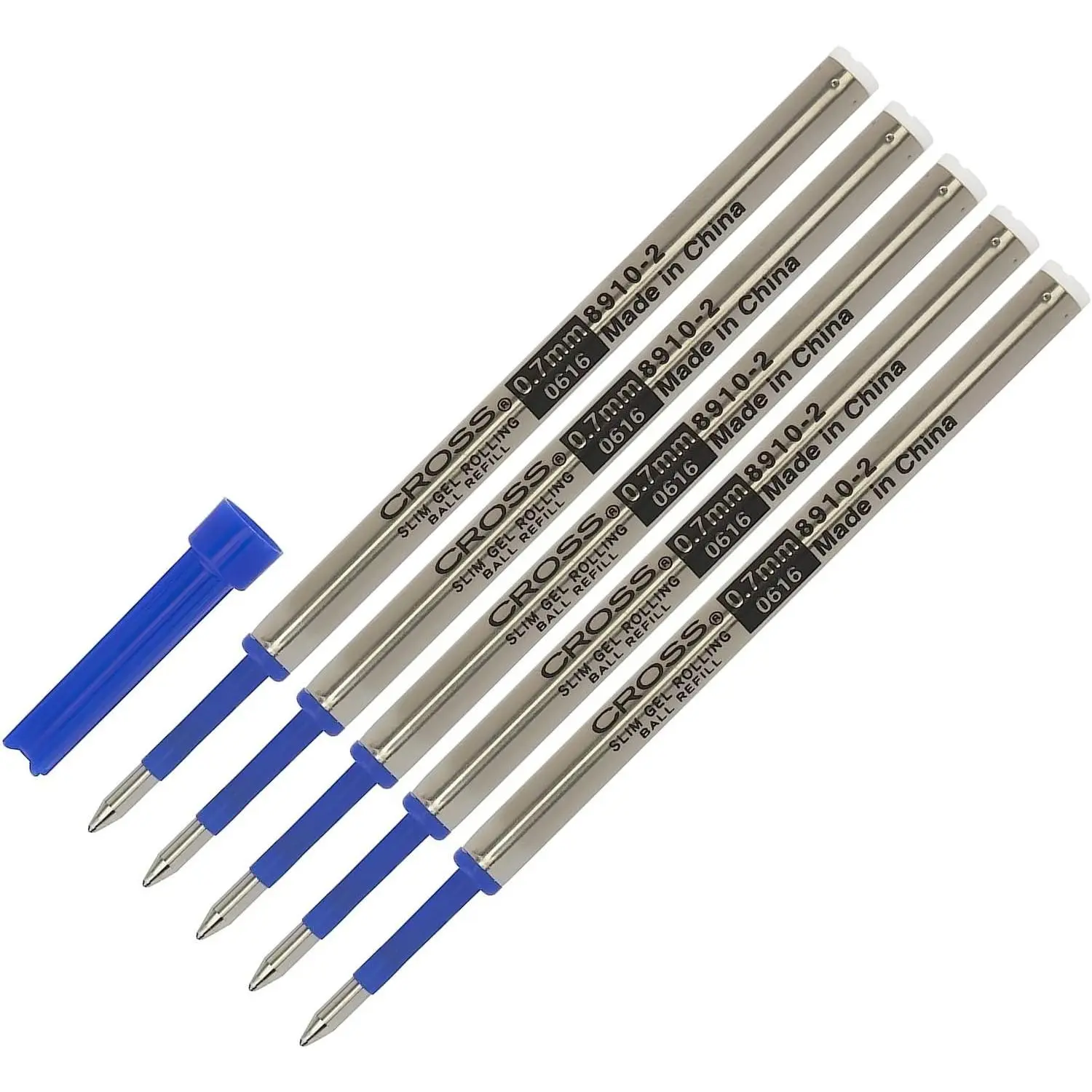 Combo Pack, Genuine Slim Gel Rollerball  Refills for  Click s, Blue Ink, 5 Pack, 8910-2, Bulk Packed