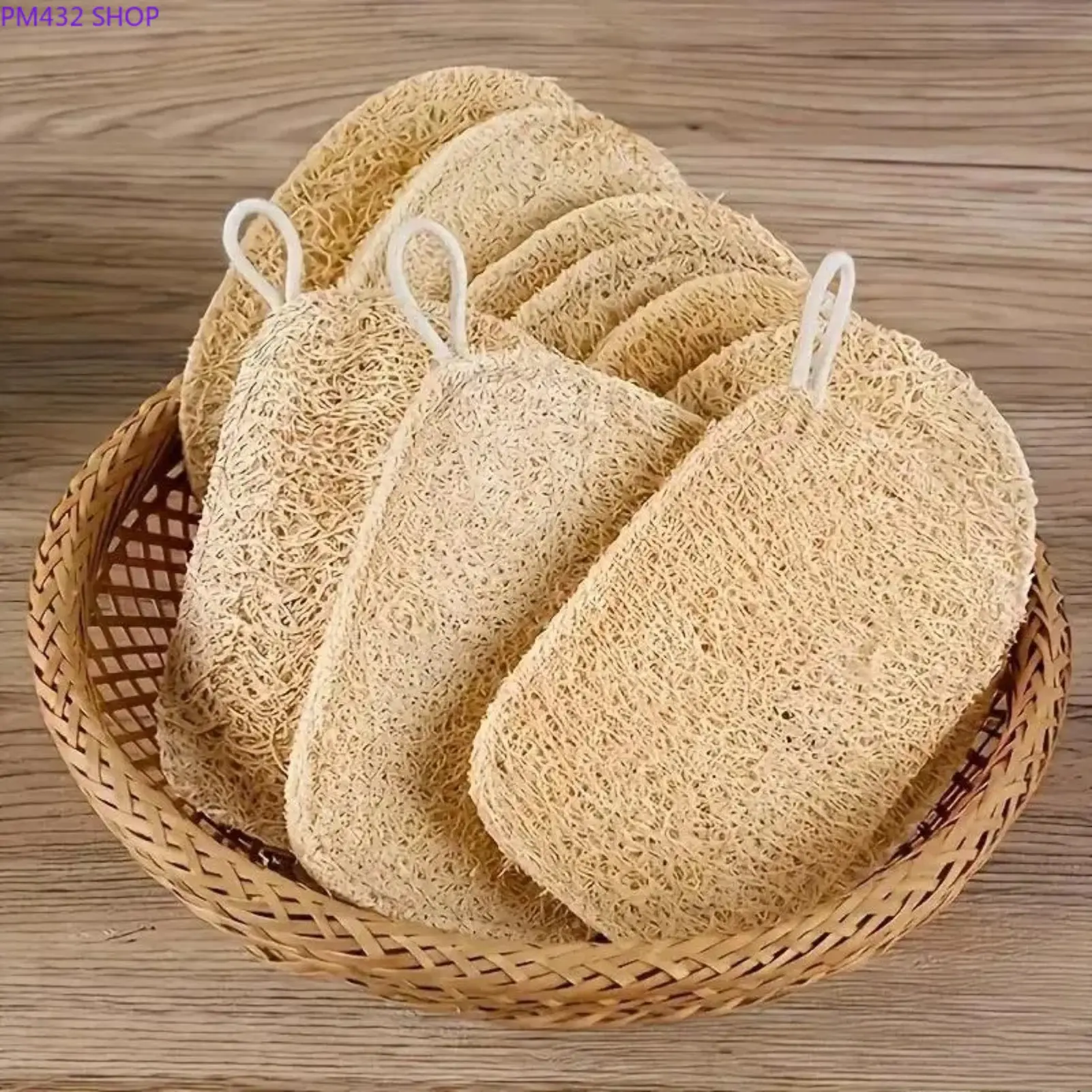6-Pack Natural Loofah Sponges, Gentle Exfoliating Reusable Scrubber for Daily Showering & Skin Care