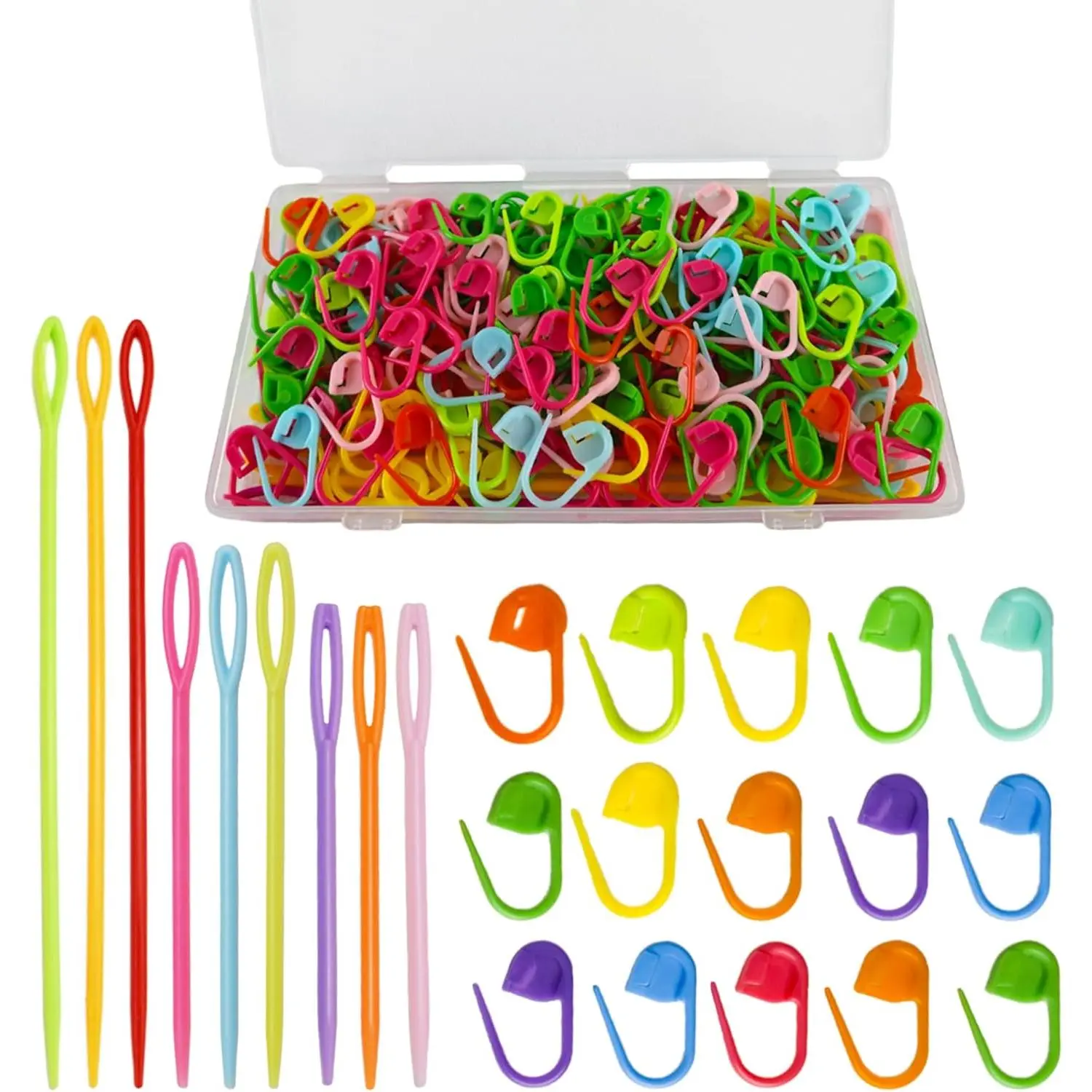 200 count  Markers for Crocheting with 9 Knitting Yarn  | Locking  Markers with Tapestry & Darning  for Yarn, Colorful Crochet Kit &  Knitting Accessories
