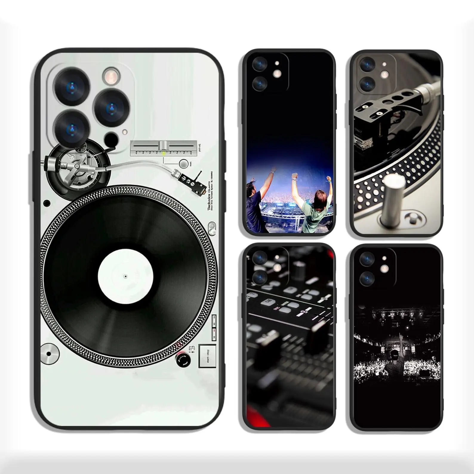 Neon DJ Deck Vibes Cases for iPhone 13 14 15 16 Plus Pro Max & Samsung S25 S24 S23 A56 A36 A26 A55 A35 A25 A15 A54 A34 4G 5G