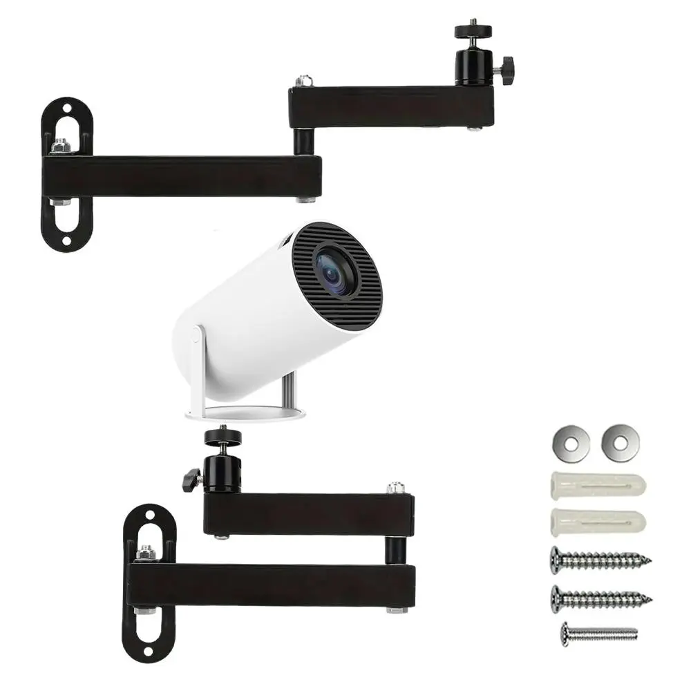 360° Adjustable Heavy-Duty Projector Stand, Wall-Mounted Folding Ptz Mount, Ideal for TV, Vcr, Home Theater, Durable Iron Structure, Easy Installation, Swivel Stand