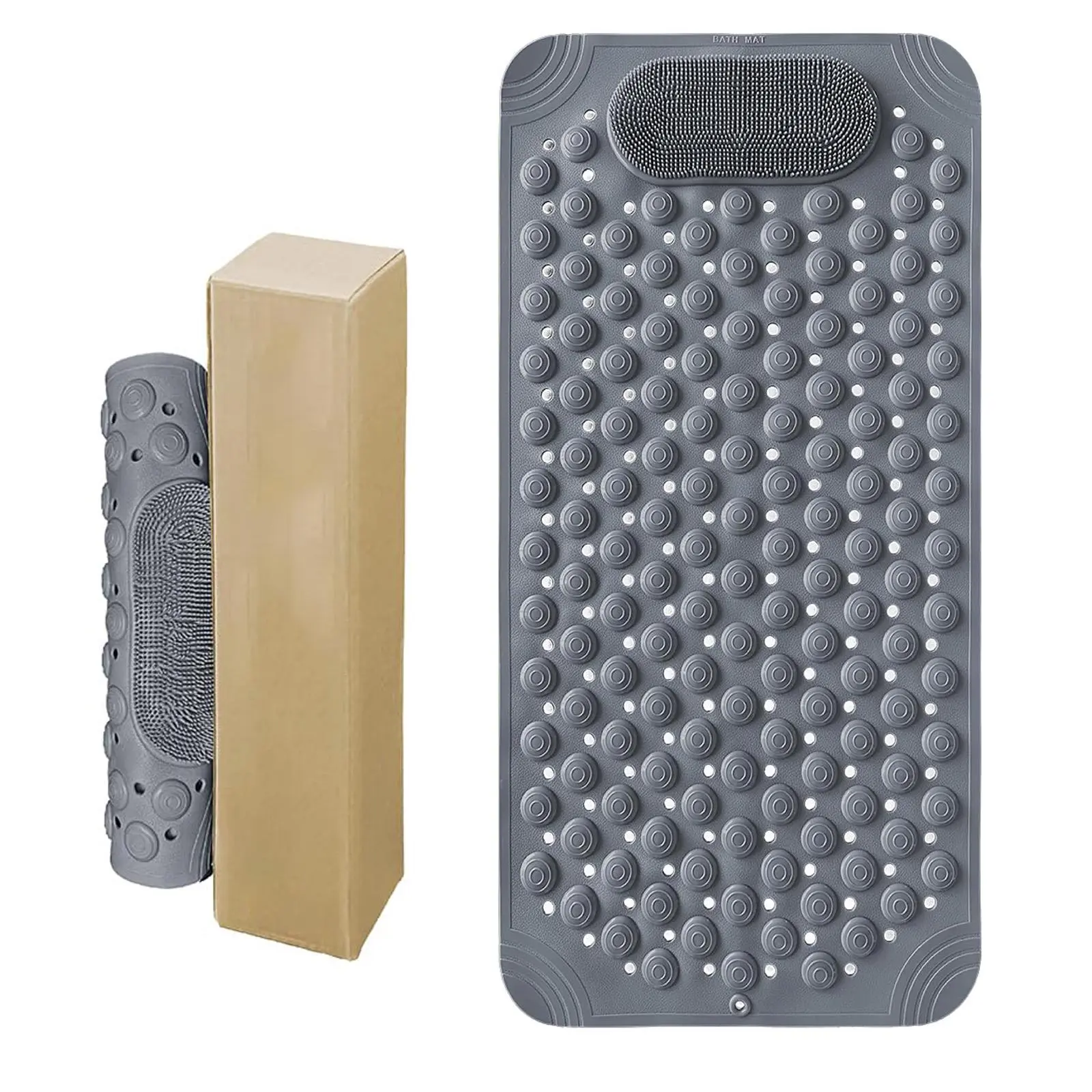 Non Slip + Massage Points Bath Mat - 137 Suction Cups at The Bottom - Bathtub Mat for Safe Bathing Experience, 27.2"*14.2 inches, PVC Shower Mat