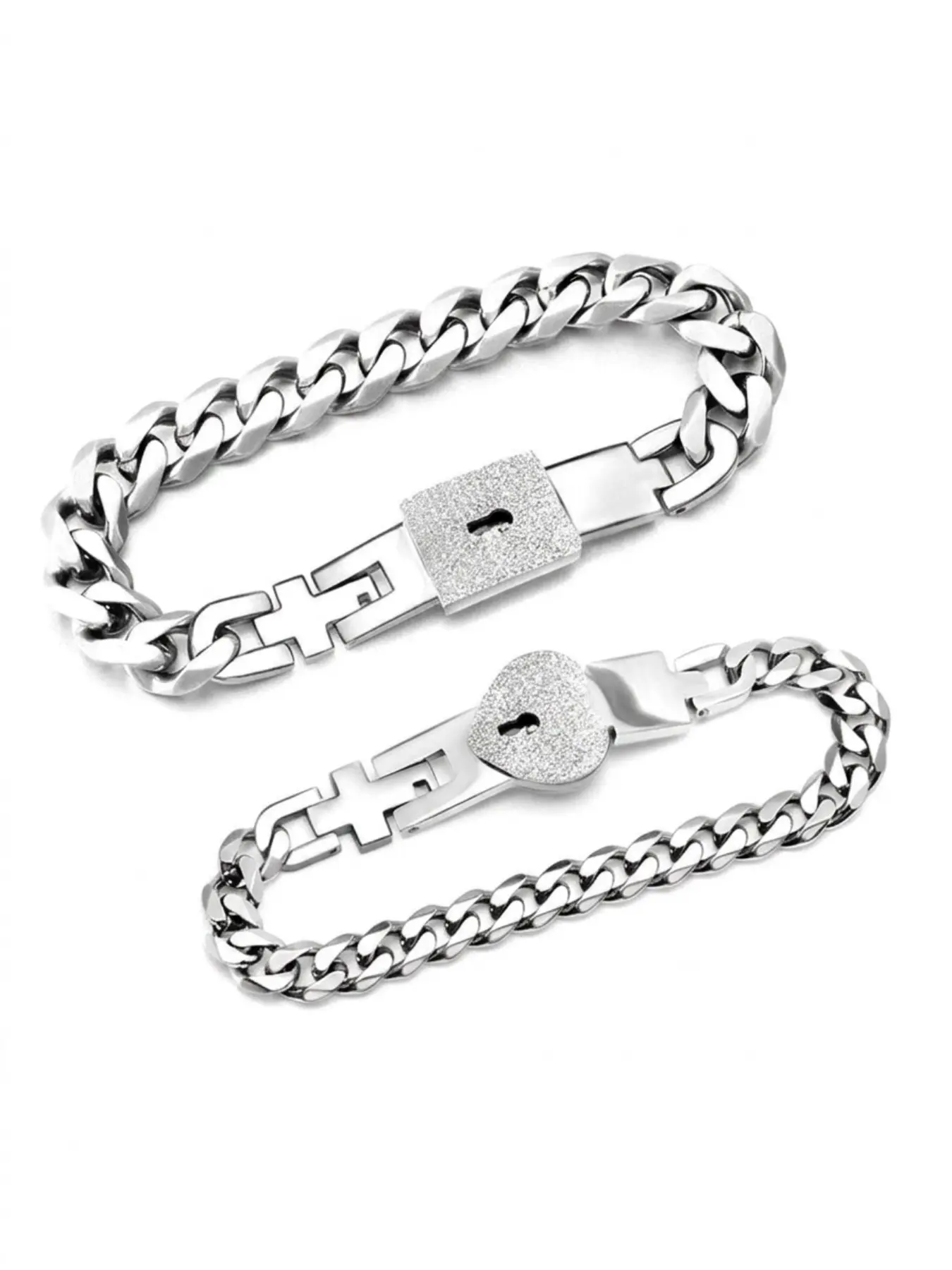 Jinxuan - Lock and Key Couple Bracelet, Matching Bracelet Set, Bff Friendship Jewelry, Romantic Gift for Valentine's Day, Birthday, Christmas, Wedding, Anniversary