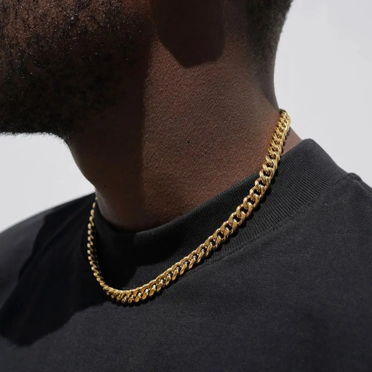 3mm-11mm Cuban Links Necklace for Men & Women, Classic Stainless Steel Punk Chain in Gold, Silver, Black, Hypoallergenic Jewelry Gift, 45cm 18inch, 3Mm Gold Cuban, 11Mm Silver Cuban