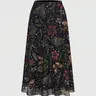 Fairycore Gothic Midi Skirt, Halloween Bat Skull Moon Pumpkin Leaf Print, Elegant A-Line Party Dress, All Seasons Casual Wear