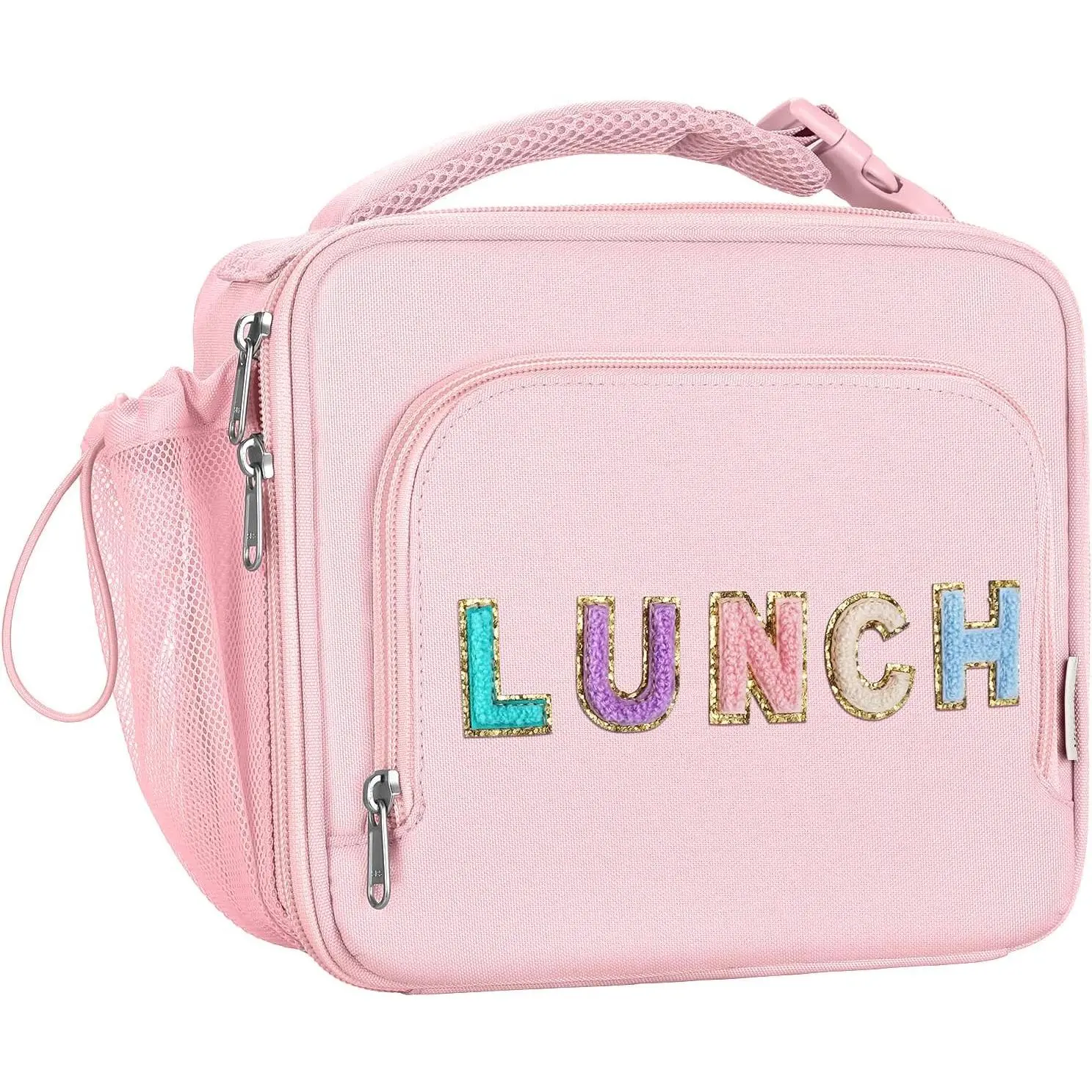 Amerusn Insulated Lunch Bag Box for  Teen Girls,Stay Cold Warm 8-Hour | Tough Lunch Pail with Water Bottle Holder & Padded Detachable Handle,for School Travel Picnic,Easy Clean,4.5L,Light