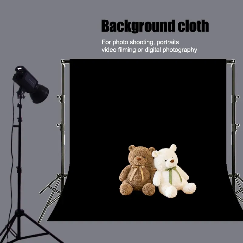 Suitable for wedding studios and photo shoots Black photography background cloth - for photography, studio and portrait, washable, machine washable, reusable, available in 4 sizes