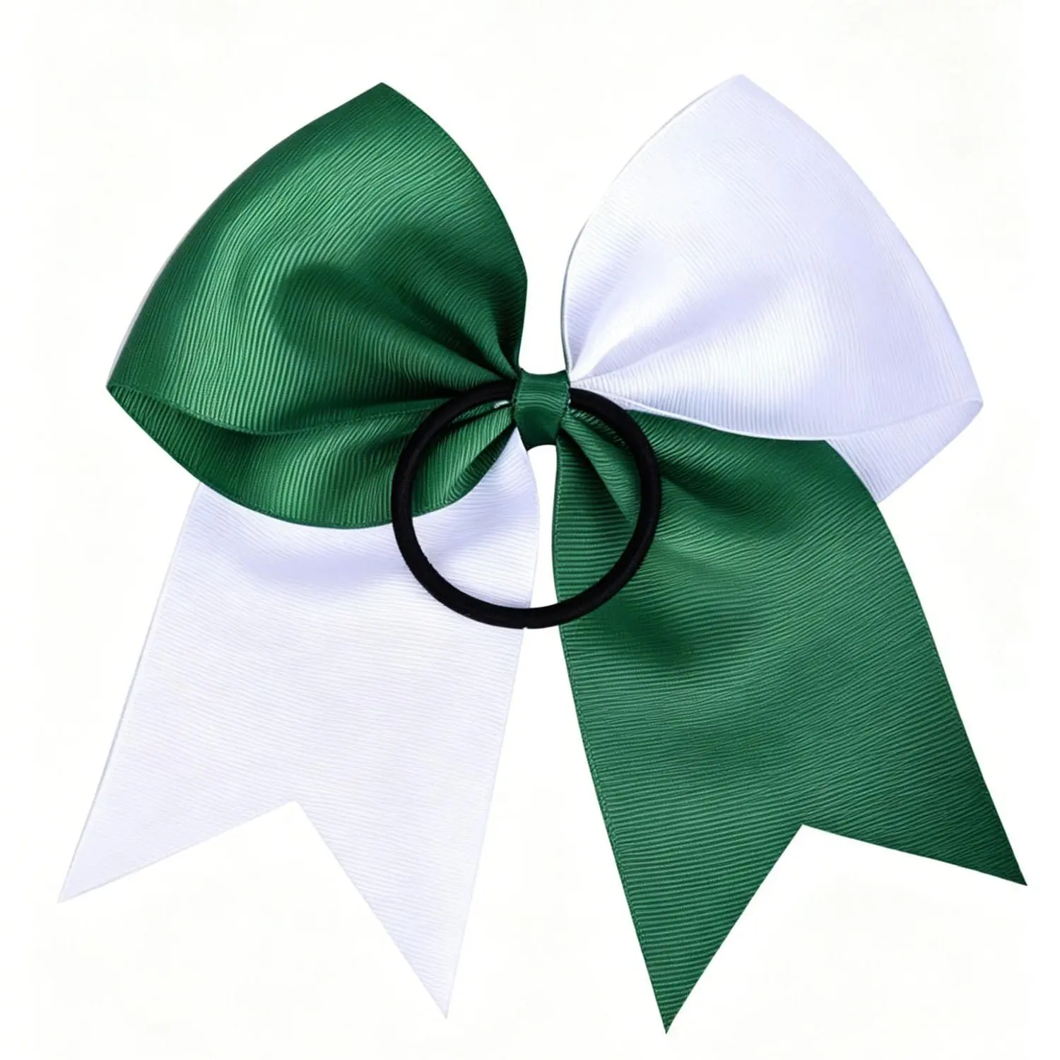 12pcs 8 Inch Two-Toned Forest & Hair Bows, Handmade Ponytail Holders, Cheerleader Accessories for Teen Girls, Bold Energetic Style