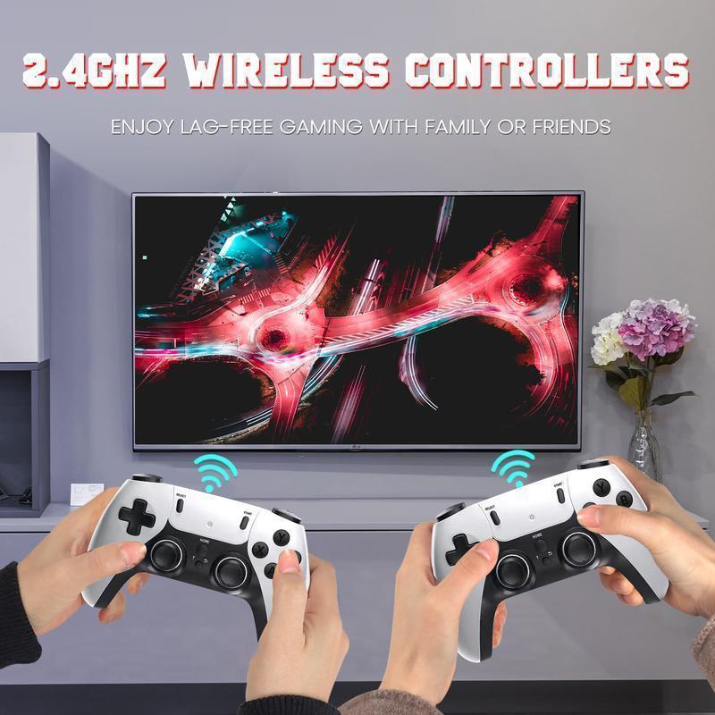 Mass Games Retro Game Console with 40000+ Built-in Games 19 Emulators 2 Wireless Controllers 4K Output & 64GB SD Card Perfect for Kids & Adults - Portable Gaming System,TikTokShopBlackFriday