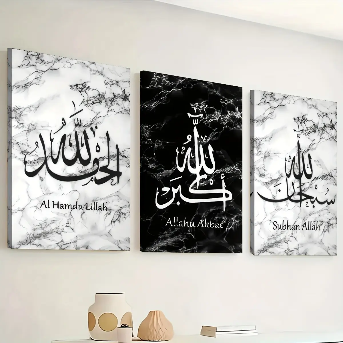 3-Piece 2D Decorative Paintings - Halloween Home Decor, Calligraphy Marble Art Prints, Posters, Painting Art Supplies wall decor fall decor 2026 wall art