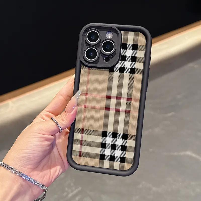 1 piece, beautiful checkered pattern shockproof phone case, suitable for iPhone 11, 12, 13, 14, 15, 16, 17 Pro Max, Pro Plus Air, made of soft silicone material, gift for boyfriend or girlfriend, Christmas gift, New Year gift.QXB640