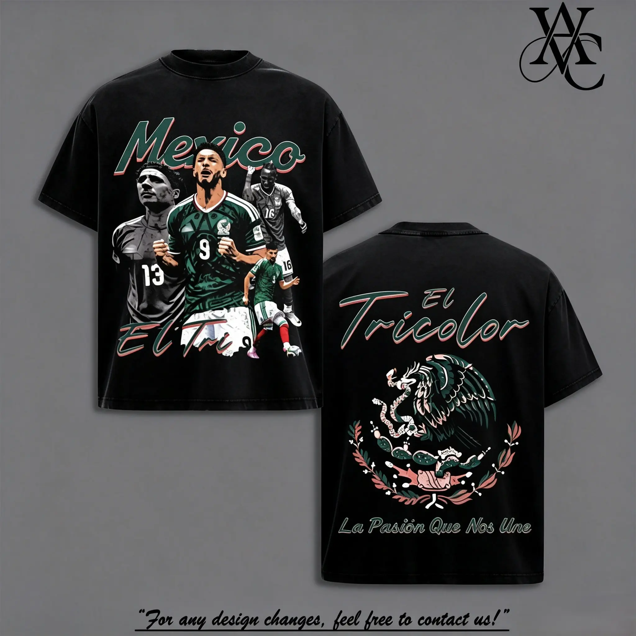 Men's Classic Graphic T-Shirt, Vintage Mexico Soccer El Tri Bootleg Shirt in 100% Washed Cotton, Oversized Shortsleeve Streetwear, Clothes, Menswear, Tshirt, Top, Seamless, Apparel, Round Neck