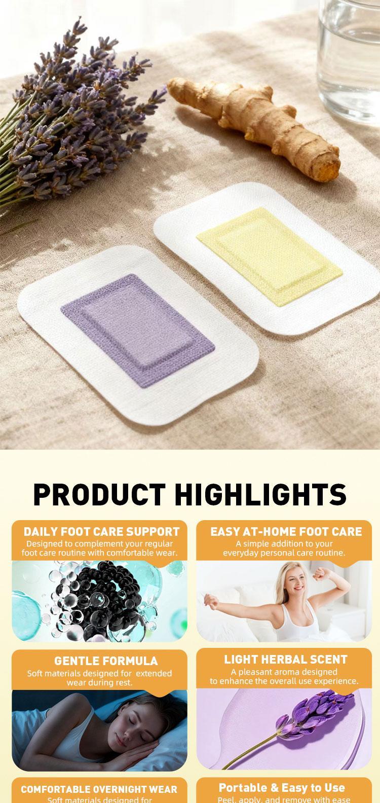 Lavender Detox Foot Pads for Sleep & Stress Relief 24 Patches Magnesium Glycinate Foot Care Therapy Natural Herbs