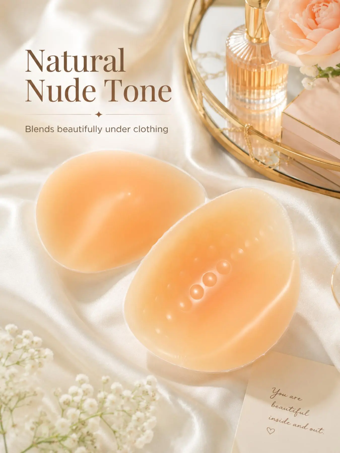 2pc Women's silicone breast implant, silicone fake breast, fake chest, realistic breast, breathable and soft, transgender, breast pad, small breast enlargement, lingerie accessory