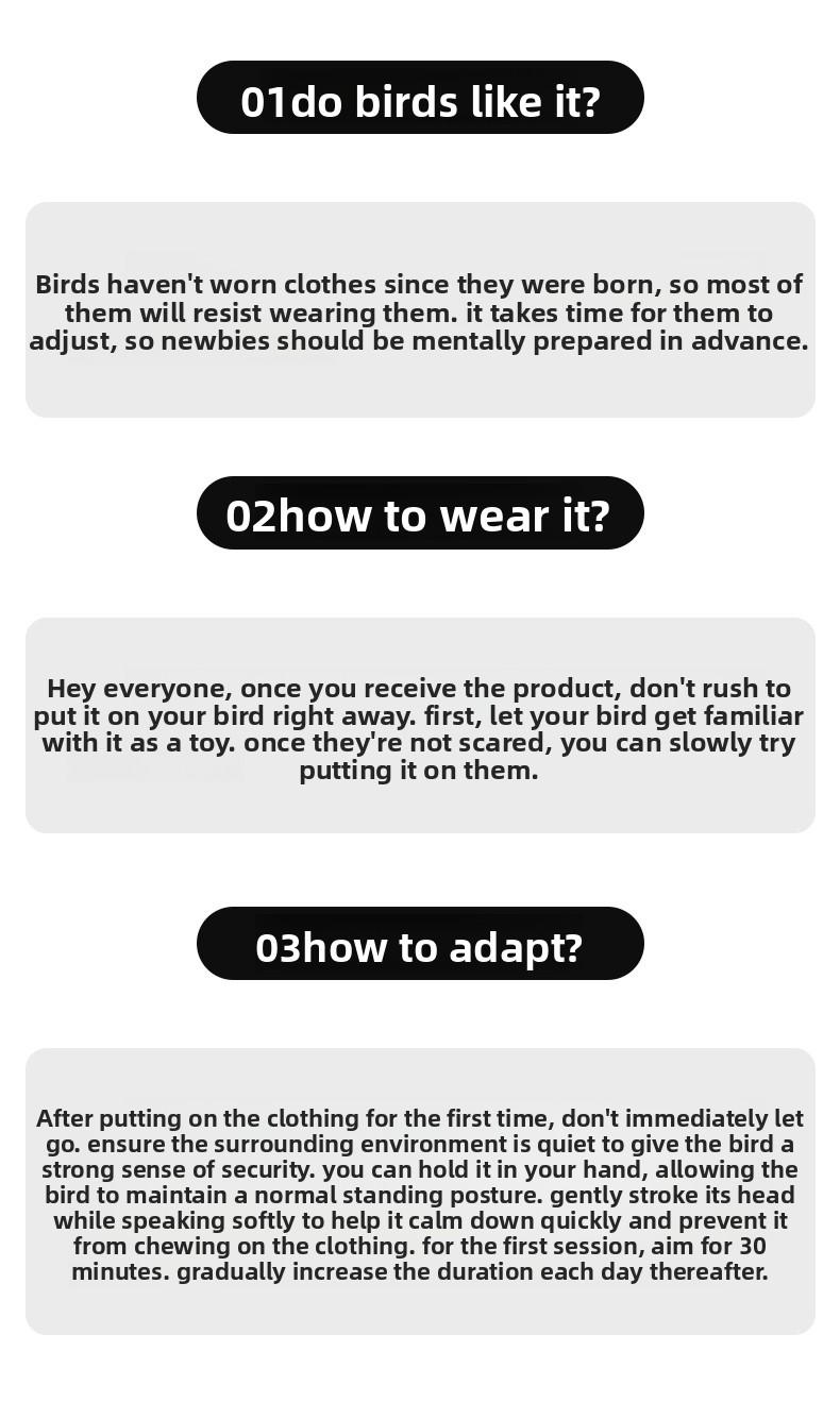 Parrot bird clothes with poop bag for cockatiels, budgies, sun conures, parrots, and other small birds, suitable for flight, with diaper strap