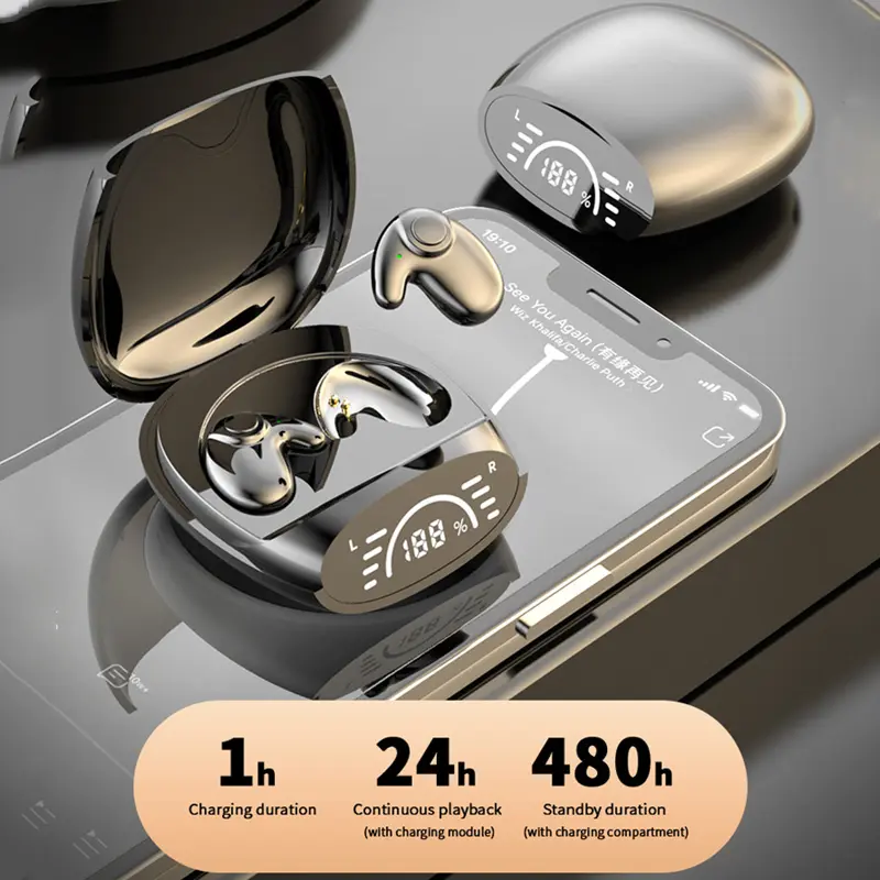 Invisible TWS Bluetooth 5.3 Earbuds - Audio Electronic Noise Reduction Wireless Headphones with Charging, Waterproof, Dustproof Features for Sports, Sleep, Phone Use, Water Proof