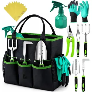 Heavy Duty Gardening Tools - Gardening Gifts for Women, Men, Mom, Dad - Durable, Ergonomic Garden Tools Set (Green)
