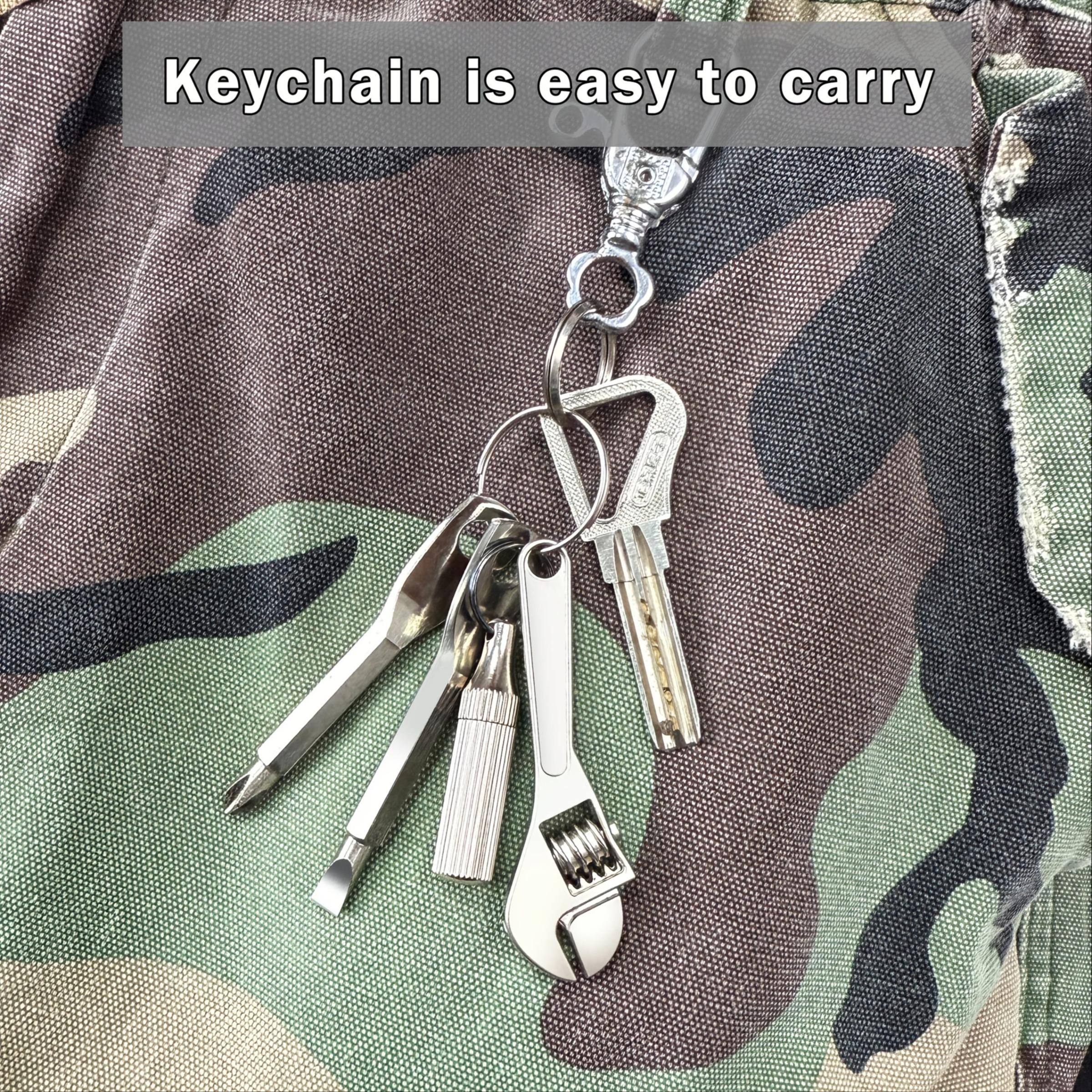 4-in-1 Pocket Mini Tool - - EDC Portable Mini Tools Multitool Set: Copper Pocket, Letter Opener, Mini Screwdriver, and Keychain Wrench - Outdoor Camping & Bicycle/Motorcycle Repair Kit for Home Maintenance