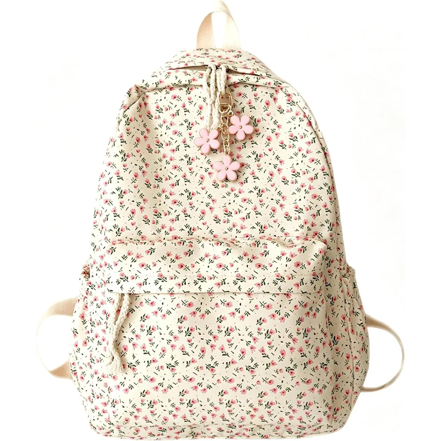 Pink Floral Backpack for Women Cute Flower School Backpacks | Wildflower Preppy Bookbags Lightweight Casual for College School Travel Work
