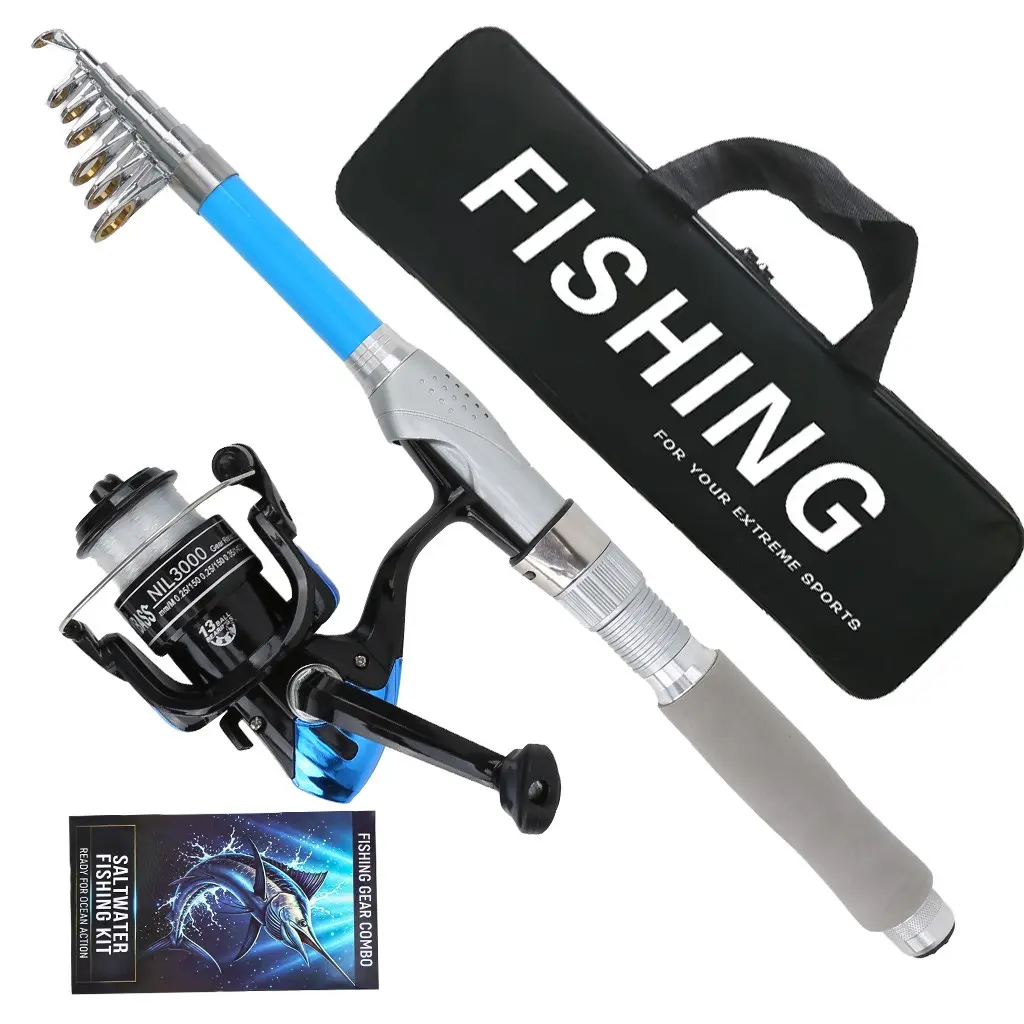 Complete Short Section Casting Rod Reel Set, Fashionable Blue Rod with Non-Slip Handle, 5.2:1 Gear Ratio, Ready-To-Use Fishing Line, Outdoor Fishing Gear