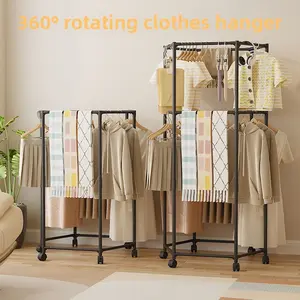 Freestanding Clothes Rack - Simple Modern Multi-Functional Hangable Garment Hanger, Home Accessories for Bedroom Laundry Drying