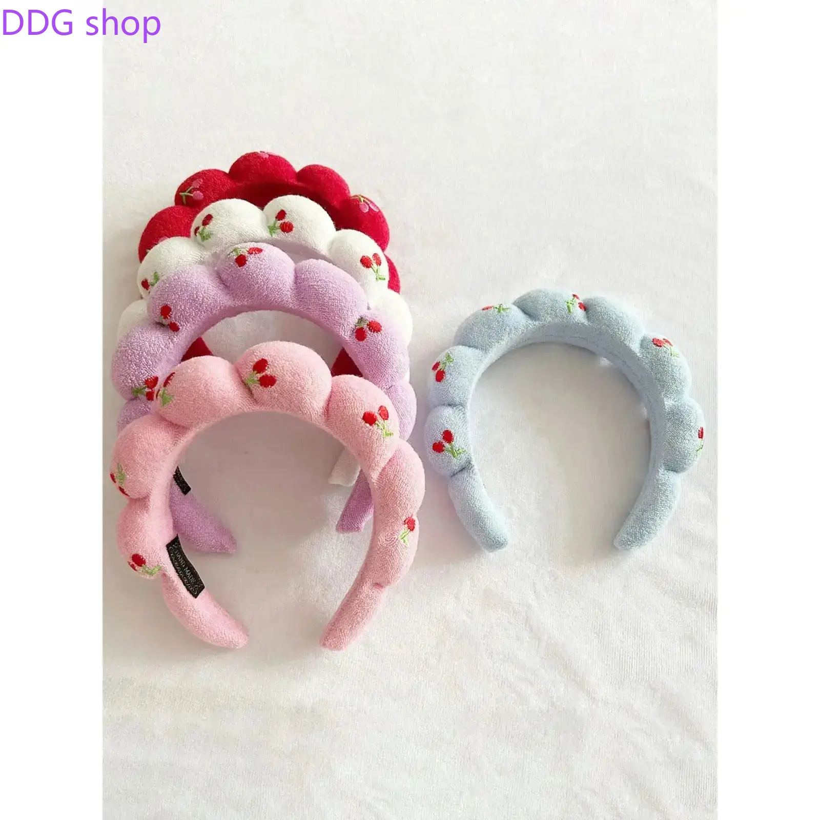 Women's Cute Funky Cherry & Cloud Pattern Sports Headband - Soft Elegant Female Hair Accessory, 1 Size, Suitable for Daily Commute, Parties