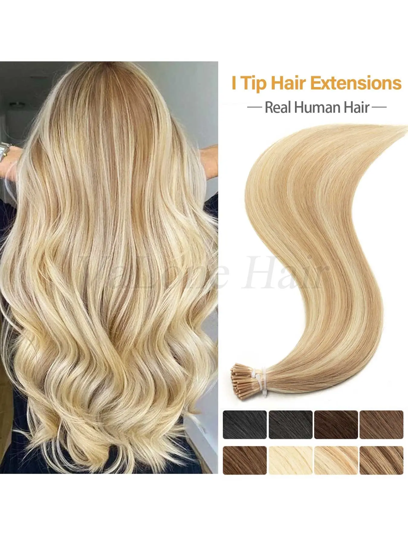 Human Hair Straight I Tip Hair Extensions, Pre-Bonded Design, 50pcs Pack (30g), Ideal for Women Seeking Natural Look