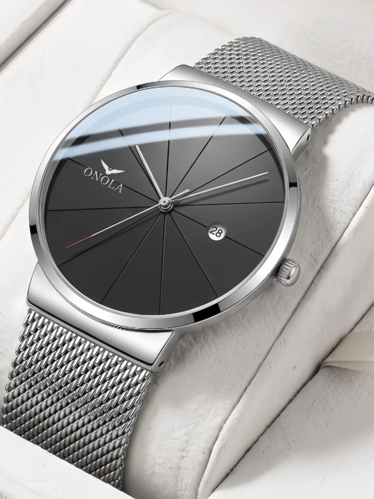 Onola Men's Quartz Watch Ultra Thin Round Quartz Wrist Watch Male Business Watch Luxury Fashion Trendy Quartz Watch Daily Commute Gift Watch For Gentleman