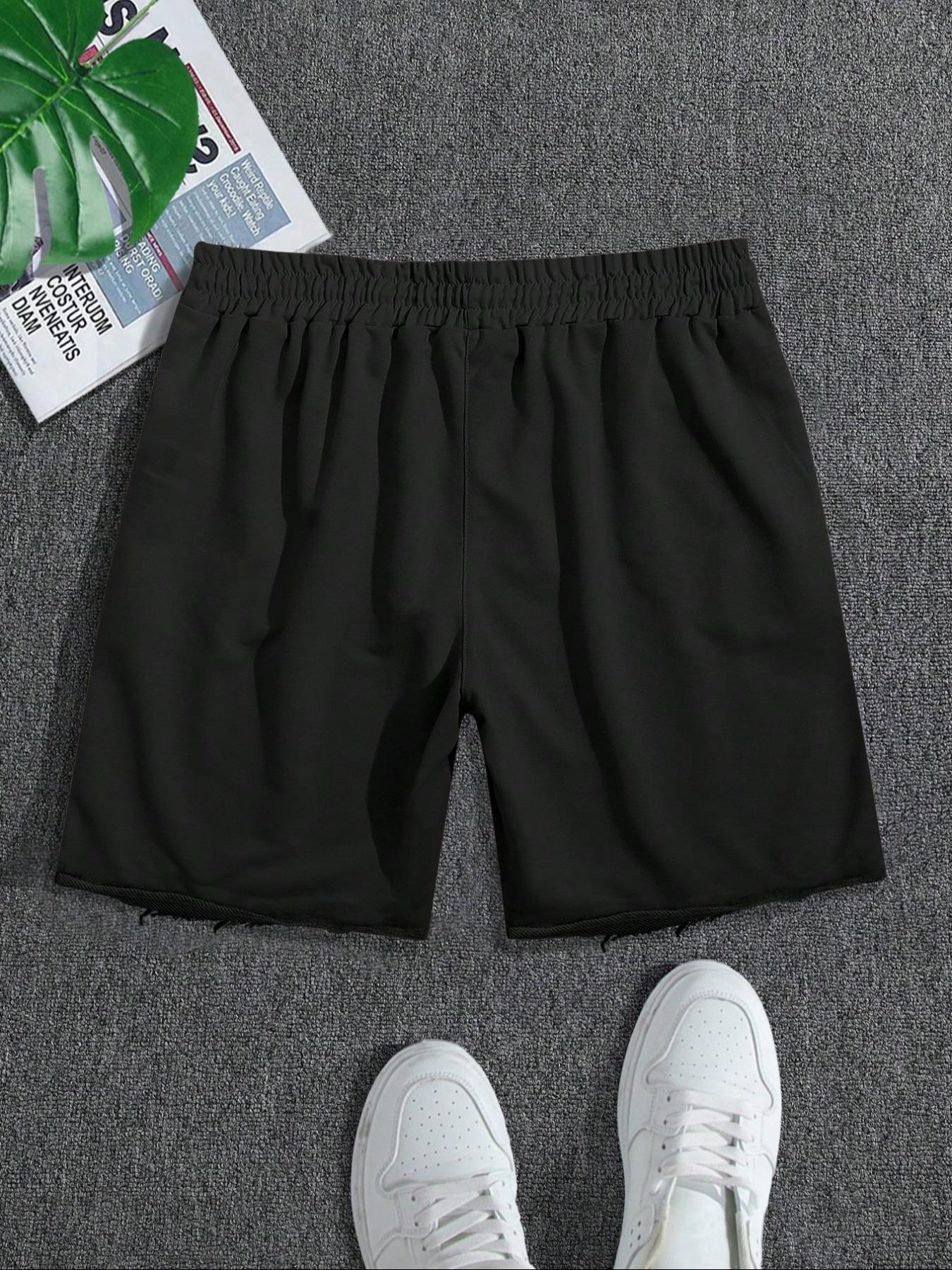 Men's Solid Color Track Shorts, Regular Fit Casual Comfy Breathable Shorts for Summer, Men's Bottoms for Daily Wear, Menswear