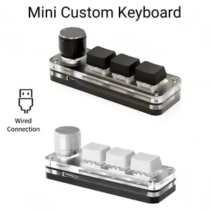 3 Key  Wired Mini Keyboard Macro Knob Copy Paste Shortcut Key E-sports Game Mechanical Hot Swap Mini Keyboard