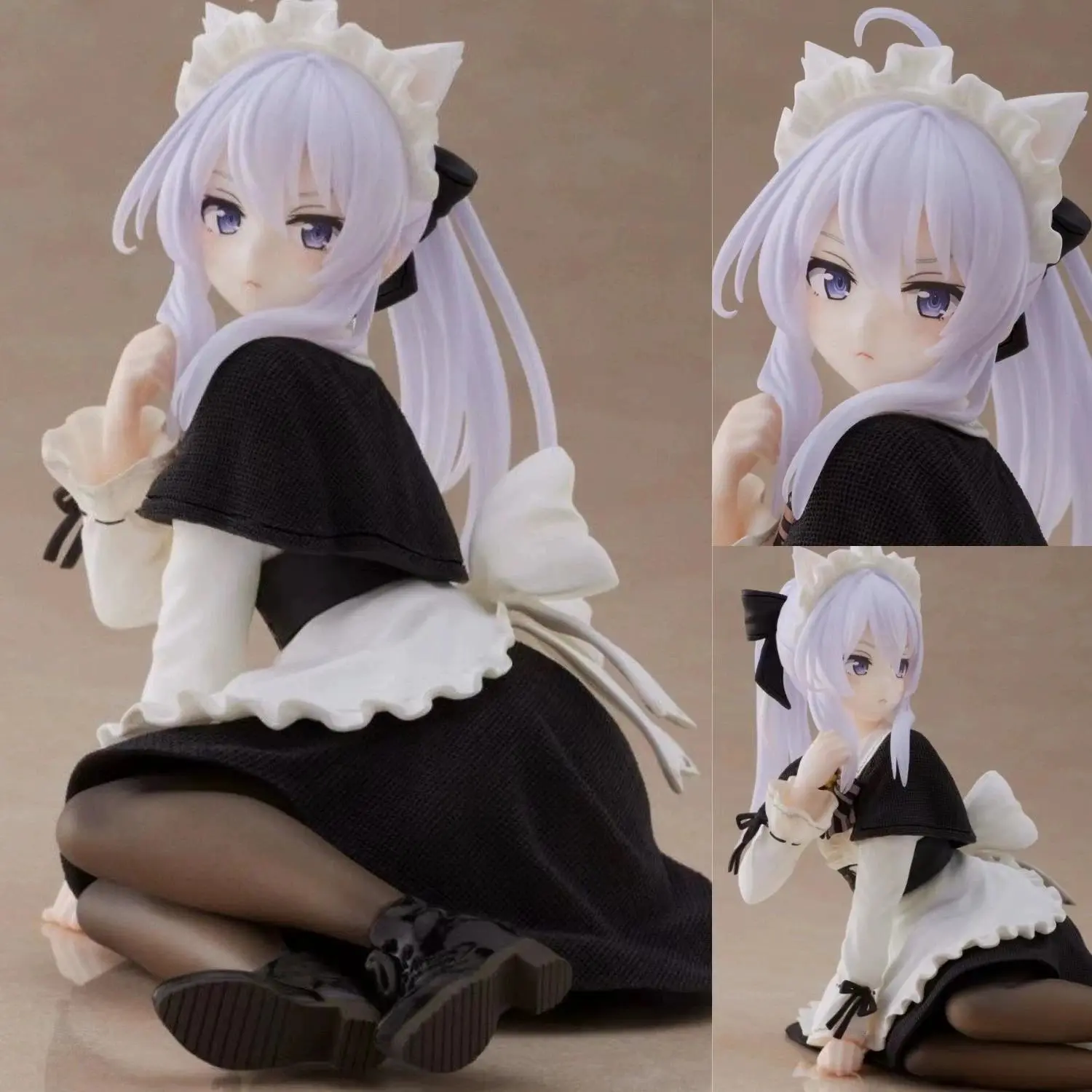 Majo no Tabitabi Elaina Cat Ear Sitting Pose Bishoujo Figure - Manga Collectible Statue for Anime Collectors, Toys & Hobbies, Classic & Novelty Stress Relief Model