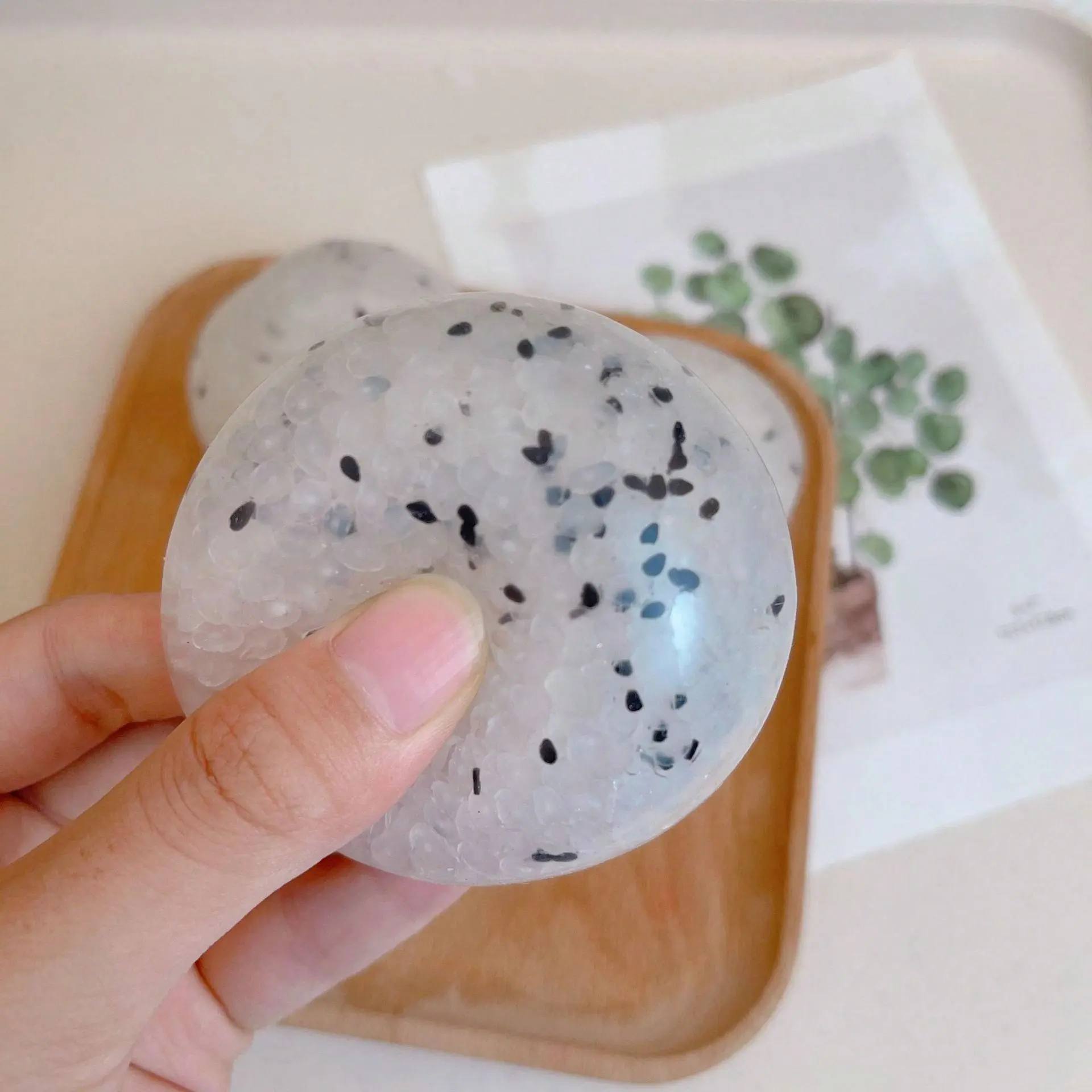 8pc/6pc/4pc/2pc/1pc Sticky Rice Ball Stress-Relief Toy, Moldable Simulation Food Toy, Popular Stress-Relief Gadget