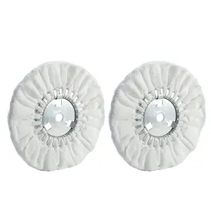 2 PCS 10" Soft Airway Buffing Wheel, White Flannel 5/8'' Arbor Hole, for Angle Grinder Finish Polishing