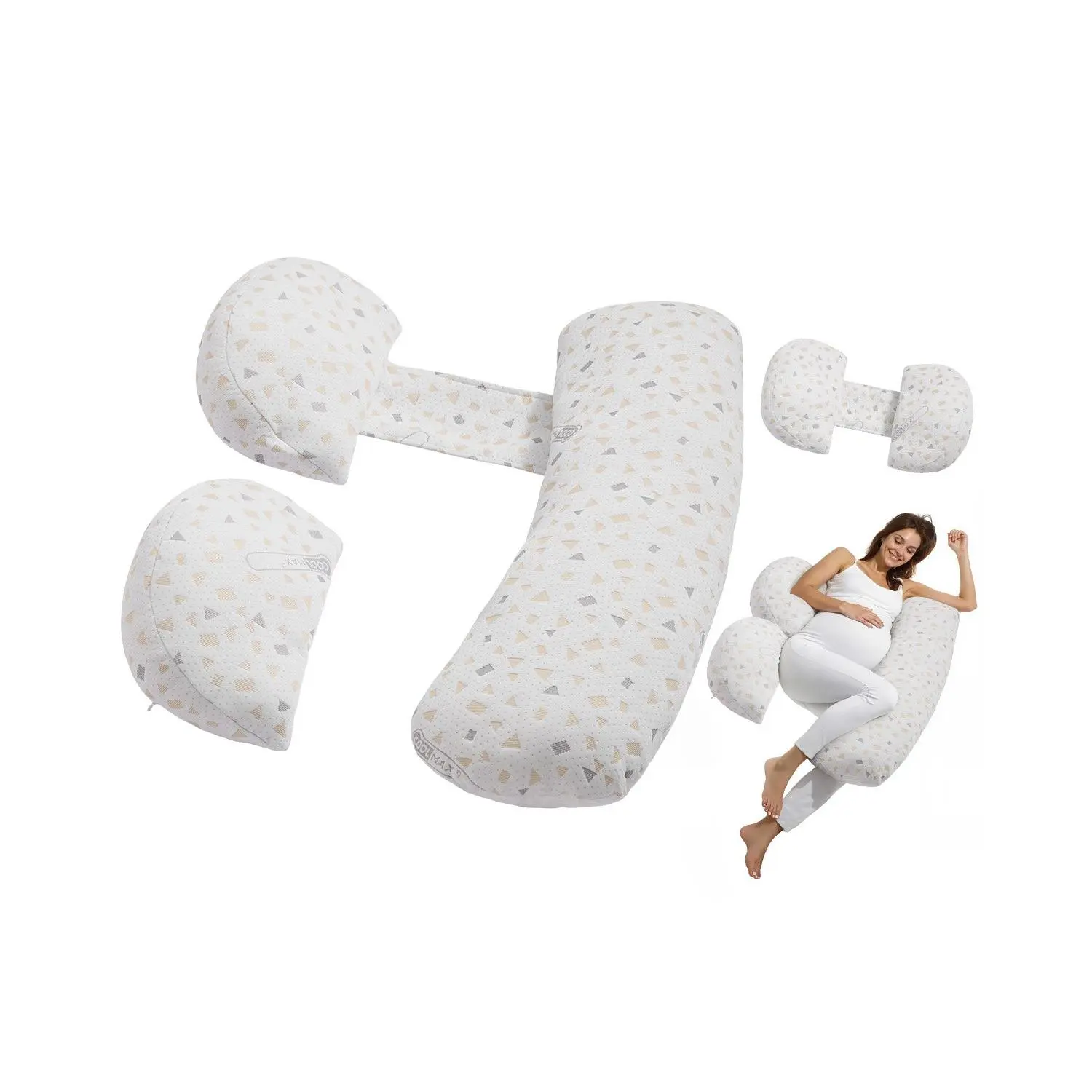 【Summerfinds】VEVOR Pregnancy Pillows for Sleeping, Adjustable Maternity Pillow for Pregnant Women, Soft Pregnancy Body Pillow with Removable Washable Cover for Back Belly Hip Support, Lightweight and Portable