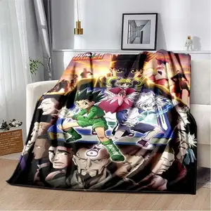 Hunter x Hunter Anime Flannel Throw Blanket, Soft Warm All-Season Cover for Bed Sofa Travel, Gift for Adults and Children, Kid Room Decor, Father's Day Gift