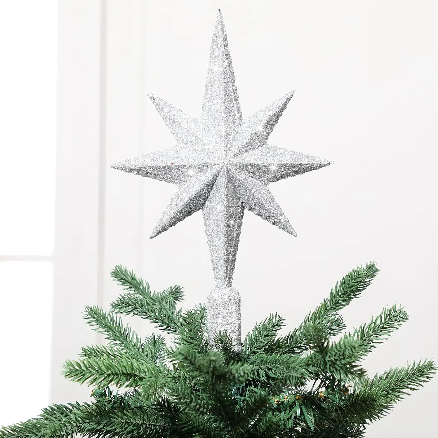 11" Bethlehem  Tree Topper  Glitter Christmas  Tree Topper  Decorative Christmas Ornaments for  Xmas Party Holiday Decor