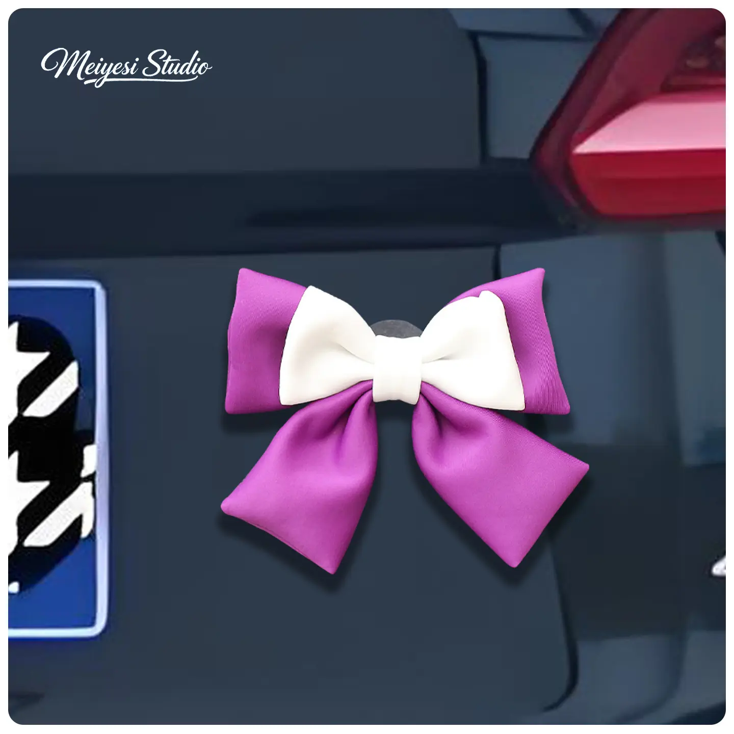 Purple and White Color Matching - [Small] Bow/Visc