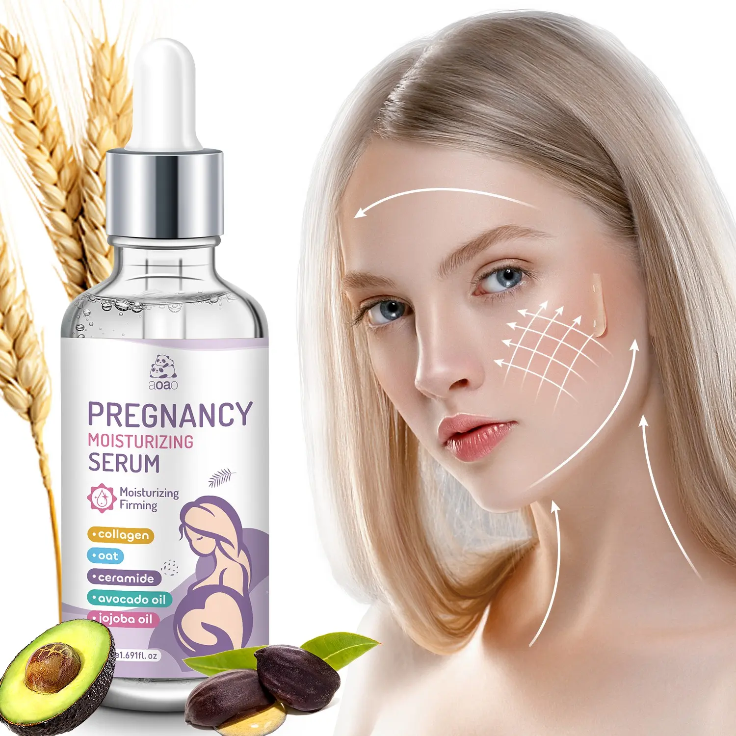 Pregnant Women Face Serum, Anti-Wrinkle Tightening Moisturizing, Hydrating Pore Refining, Elasticity & Radiance, 50ML