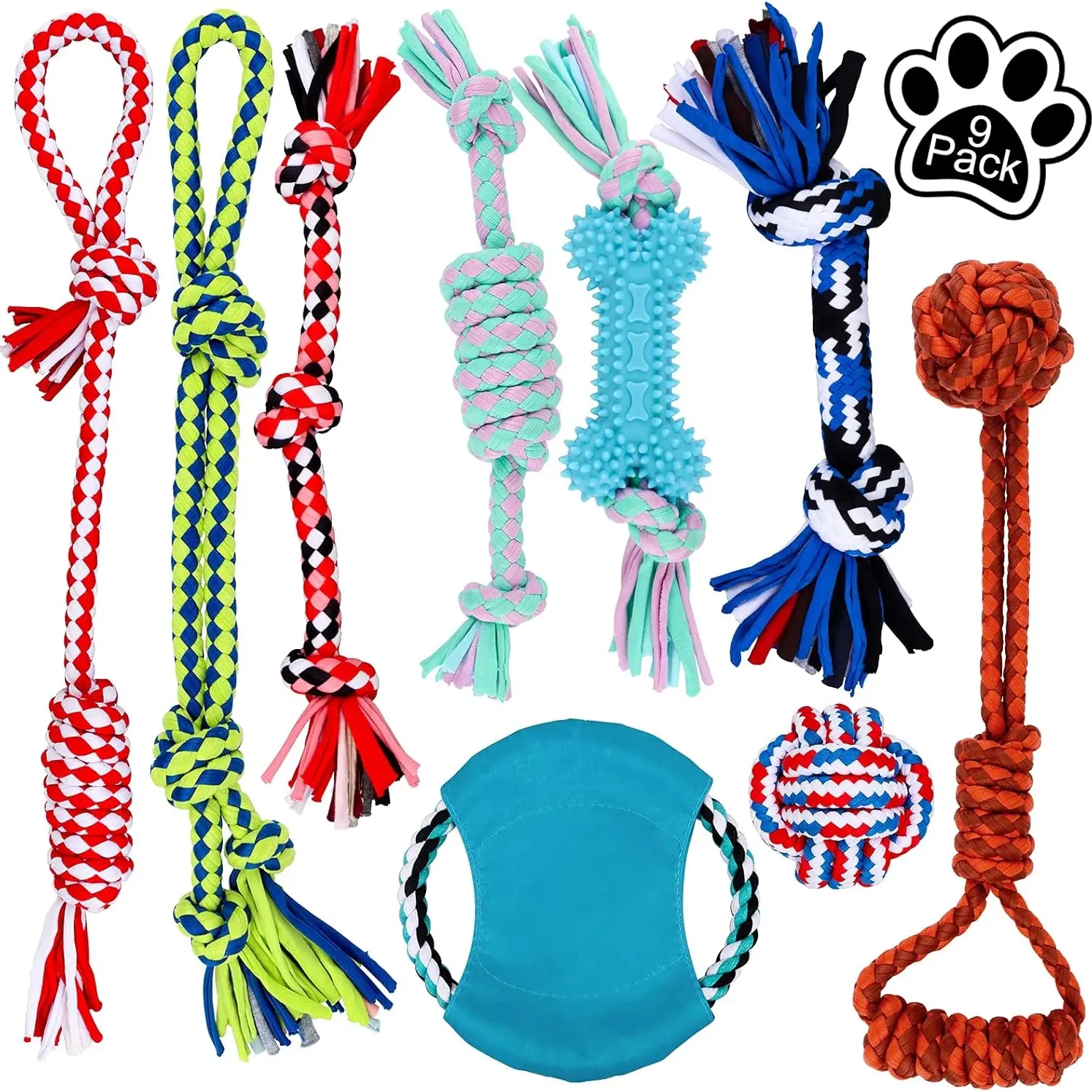 Pet Durable Chew Toy, PetDouble Knot Braided Rope Toy, Dog Rope Toy for Puppy Teething, Aggressive Chewers Durable Interactive Tough Chewer Tug of war Toys for Small to Medium Dogs