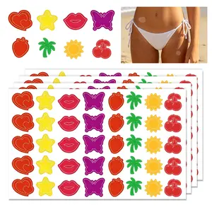 10 Sheets/pack DIY Tan Stickers, Waterproof PVC Body Sun Bath Stickers, Self-Adhesive Stickers, Perfect for Tanning and Beauty