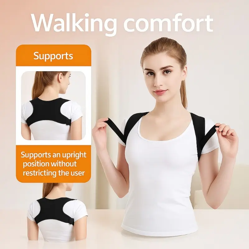 Unisex Adjustable Posture Correction Back Support Strap - Breathable, Non-slip, Ergonomically Designed, Sitting, Standing, Traveling - Comfortable Fit, Hand Wash, No Battery Required, Posture Improvement, Stylish Design, Posture Correction Strap