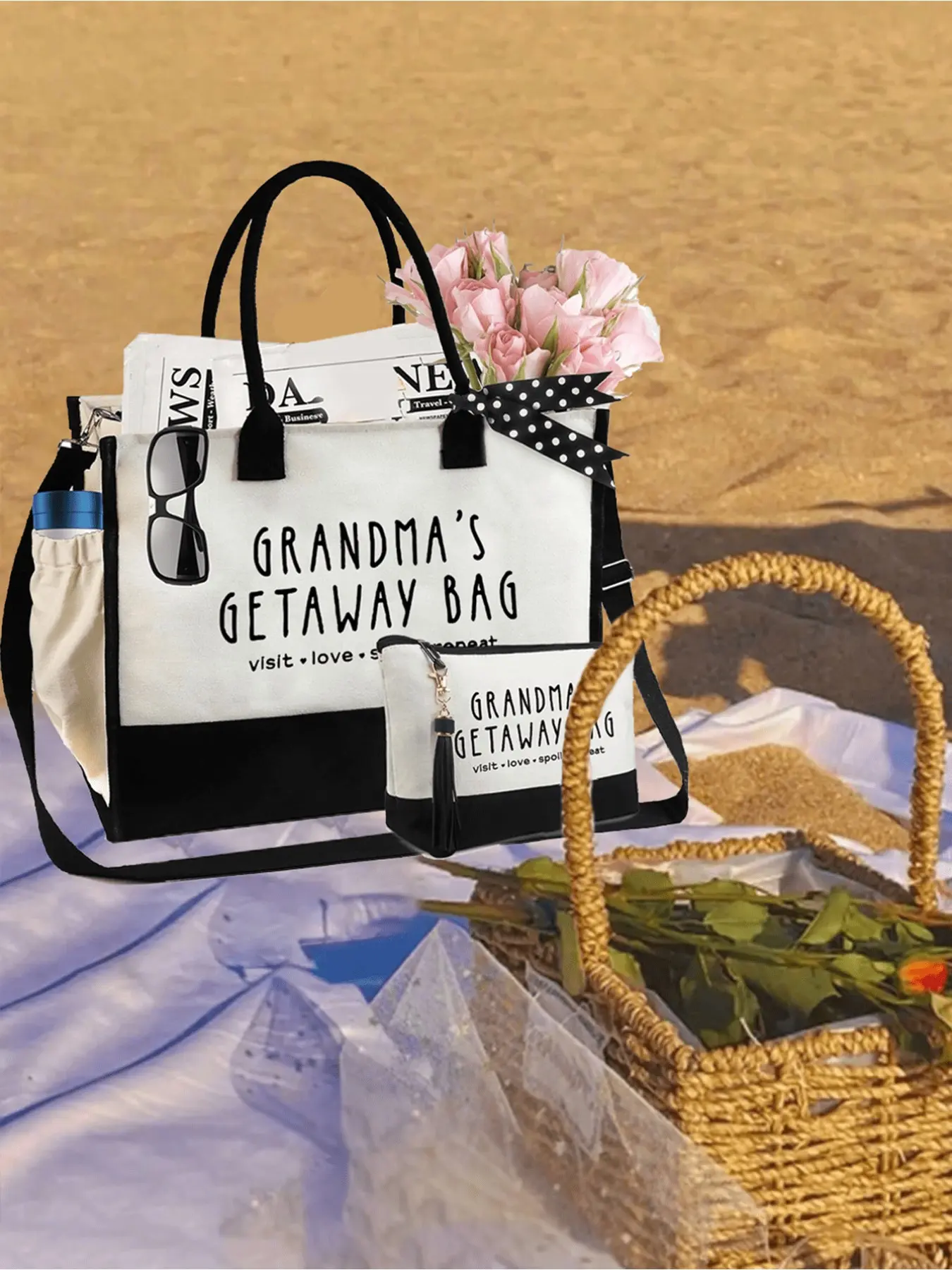 Personalized Gift for Women, Birthday Present for Mom, Friend, Teacher, Sister, Reusable Canvas Bag, Holiday Gift Bag