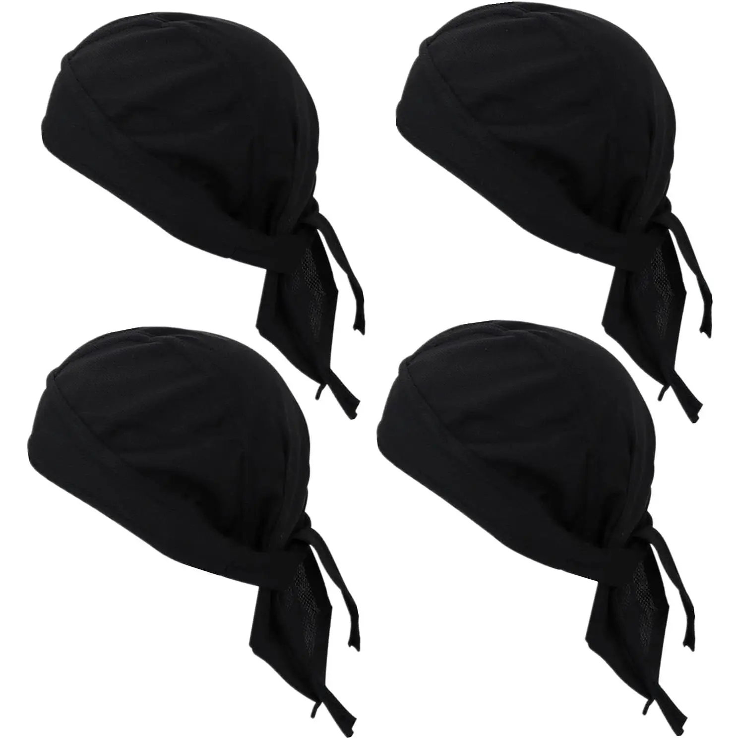 Outdoor sports 4 Pack Head Wraps Cycling Caps Dew Rag Skull Caps Beanie Cap Do Rags, Pirate Hats, Doo Rag, Durag Bandana