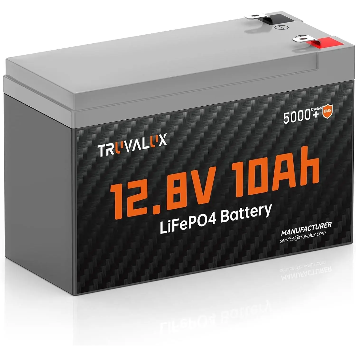 12V 10Ah Lithium LiFePO4 Battery with Built-in 10A BMS, Lightweight Design, 5000+ Deep Cycles, 10-Year Lifespan for Fish Finder, Solar Power Systems, Built-In Bms