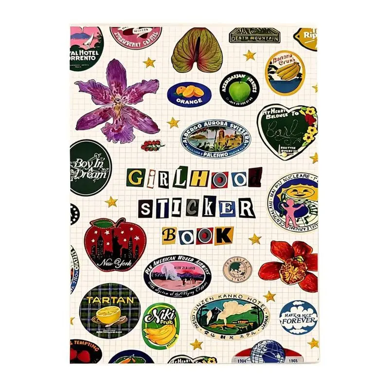 The DIY girl image sticker book includes various retro-style stickers, cute illustration stickers, homemade photo album supplies, and creative gifts for teenagers such as those for the start of the school year, Christmas, and New Year.
