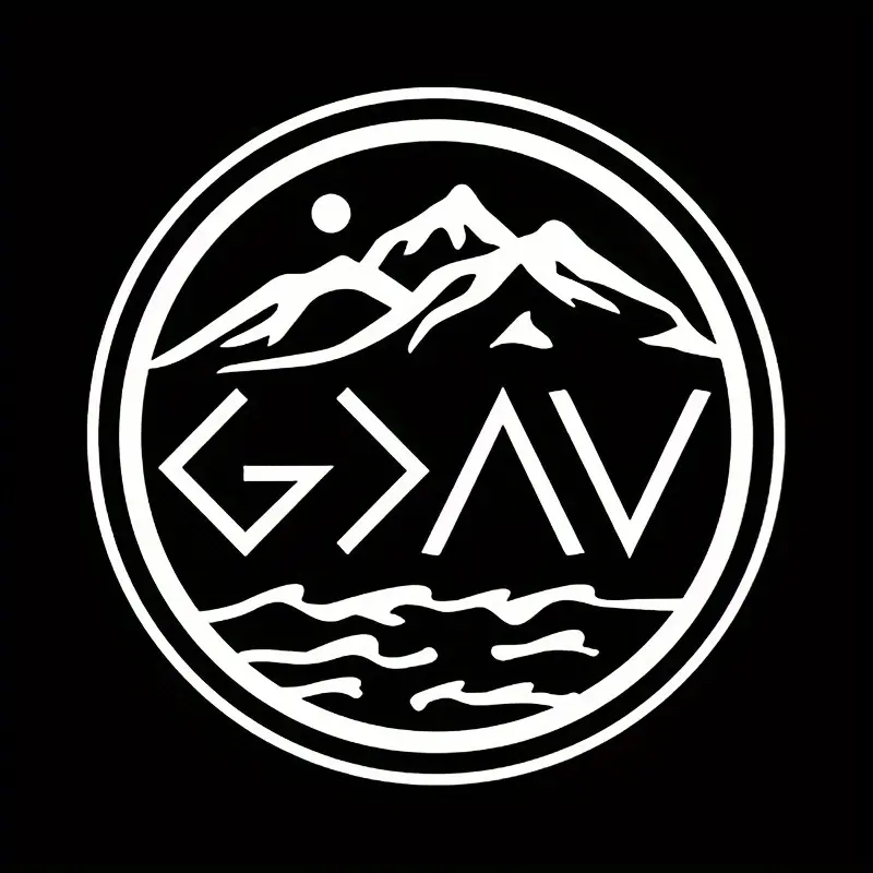 God is Greater Than Highs and Lows Laptop Car Sticker Car Decals Automotive Decals Water Bottle Phone Decal for Cars Trucks Vans Motorcycles Car Paint Window Wall Cup Decoration