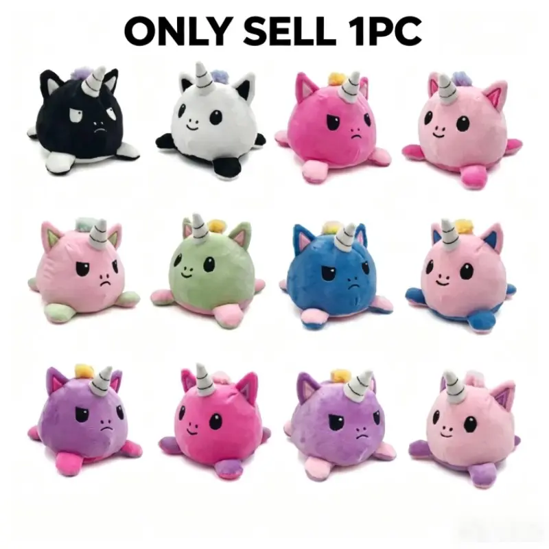 15cm Cute Reversible Unicorn Plush Decor, Soft Plush Ornament for Living Room, Perfect Gift Idea, Adorable Home Decoration