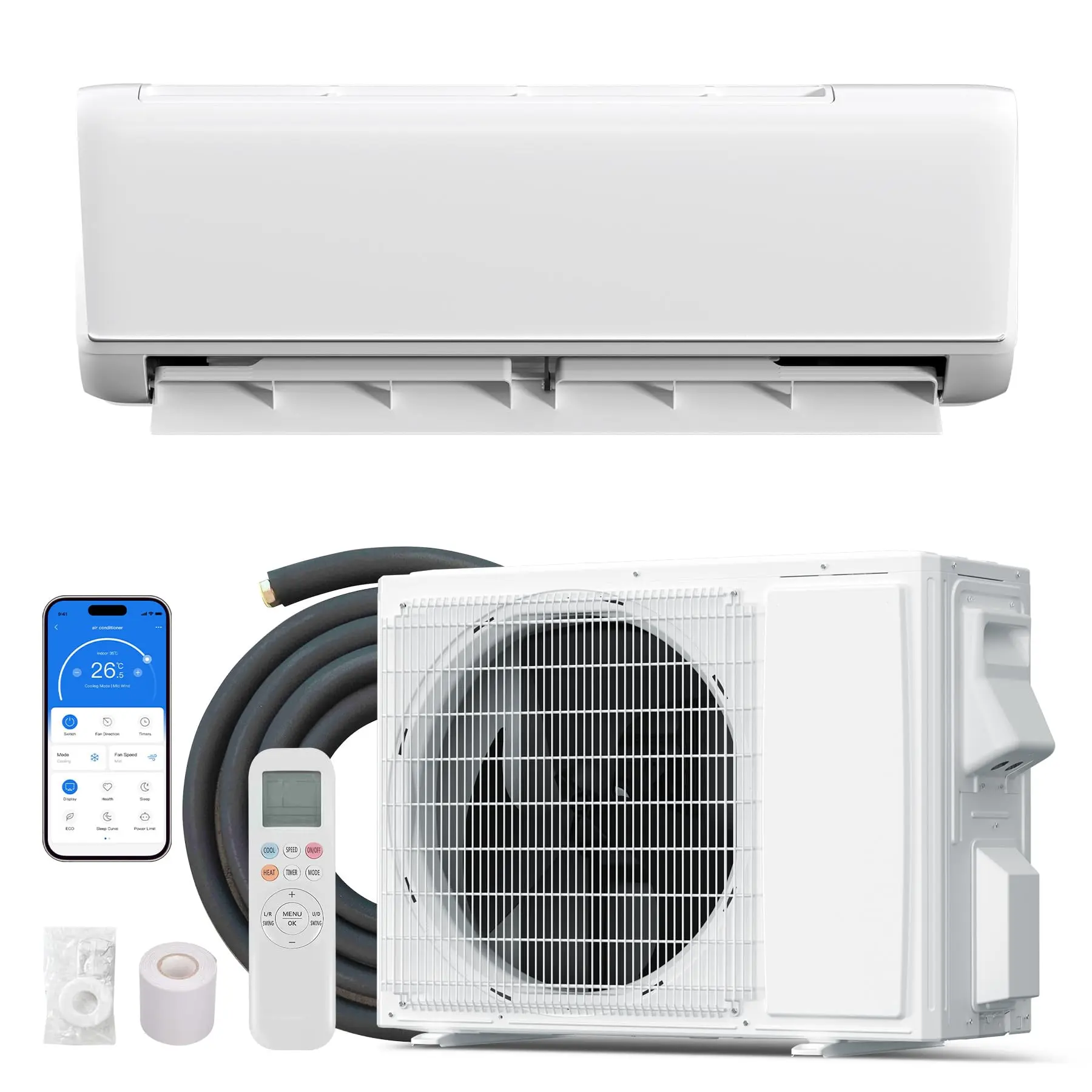 GARVEE mini split air conditioner with heat pumb 18.5 seer2 230v 12000BTU